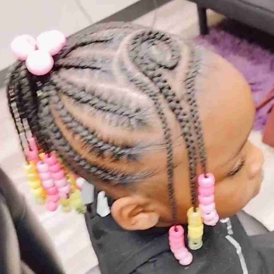 Kid's braids with beads